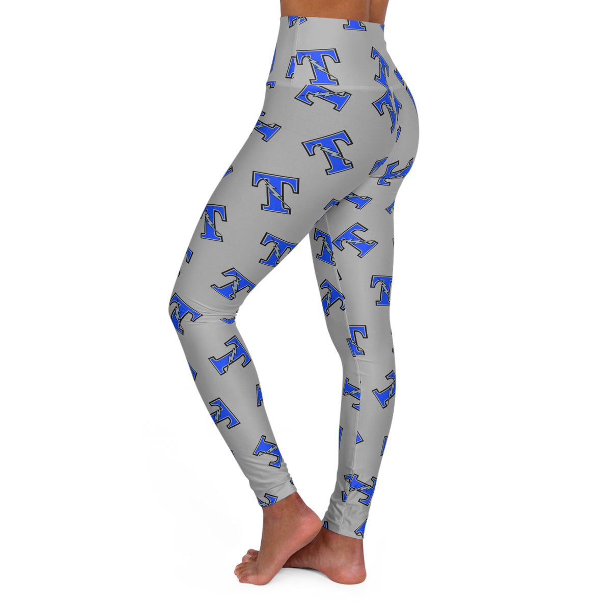 Tartan Titans High Waisted Leggings with Bold Lettering for Comfort and Style