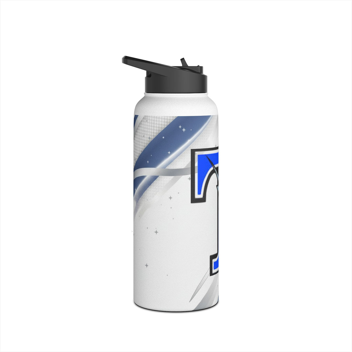 Tartan Blue Lightning 'T' Stainless Steel Water Bottle