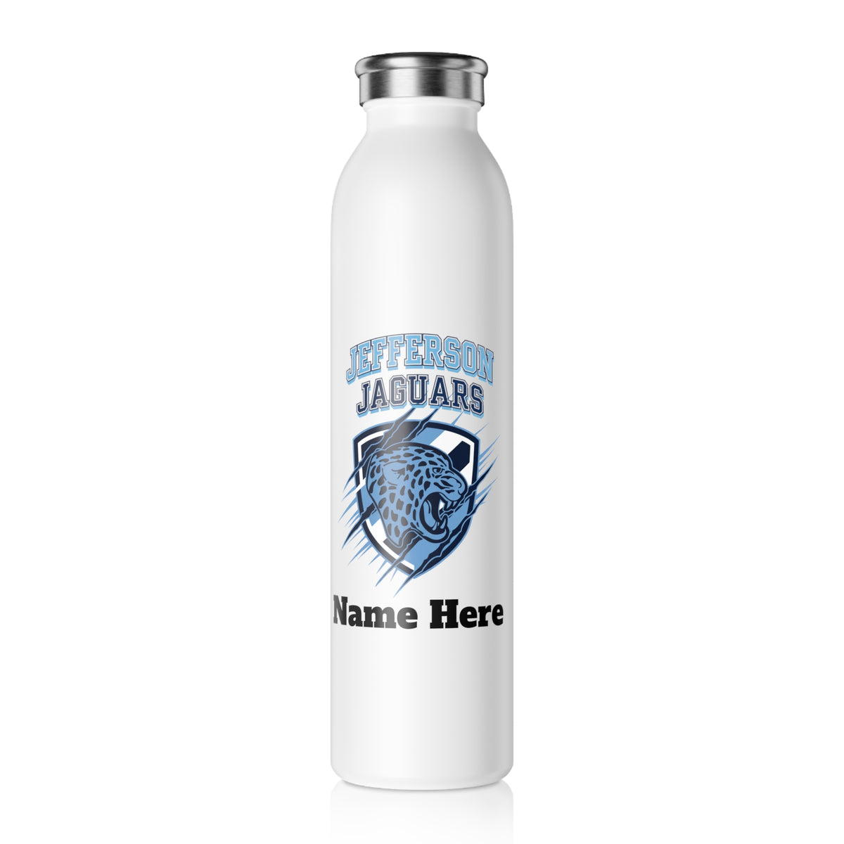 Bloomington Jefferson Jaguars Slim Water Bottle — Stainless Insulated Bottle