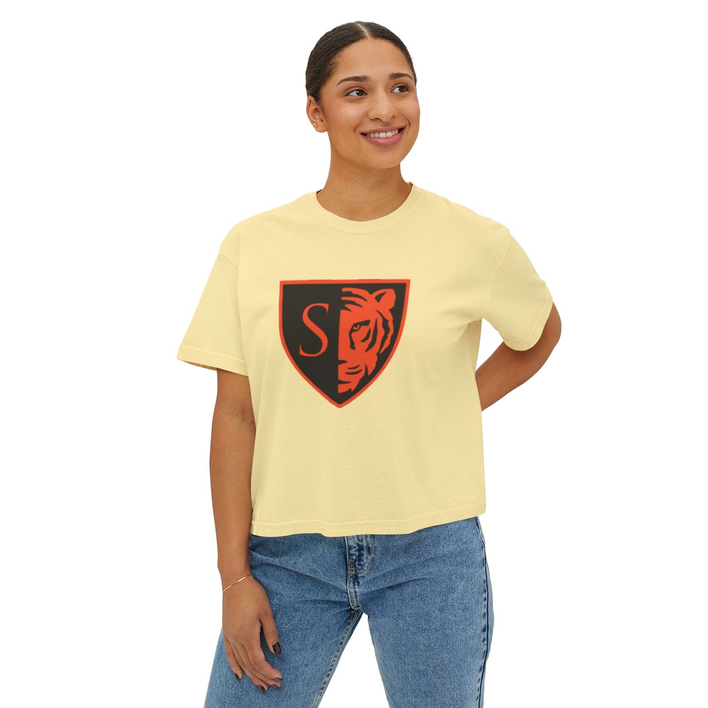 Trendy Women's Boxy Tee with Minneapolis South Tigers Design