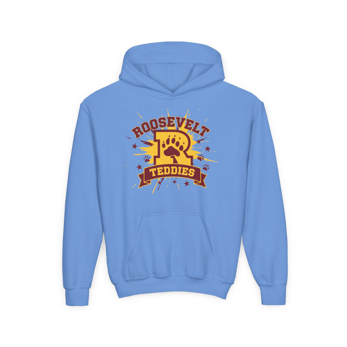 Minneapolis Roosevelt Teddies Youth Hooded Sweatshirt - School Spirit Wear with Bear Paw Print