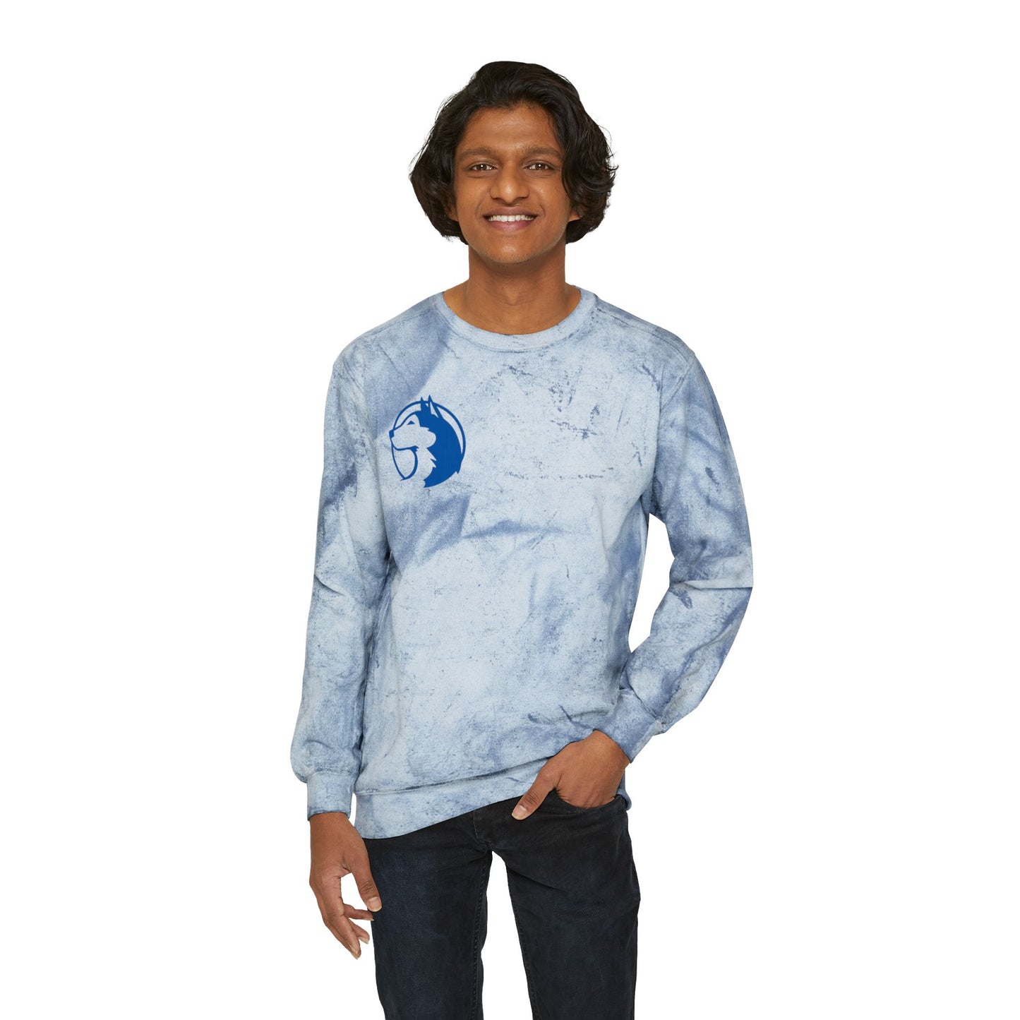 Saint Anthony Huskies Unisex Color Blast Sweatshirt - Vibrant Yellow Crewneck for Cozy Style