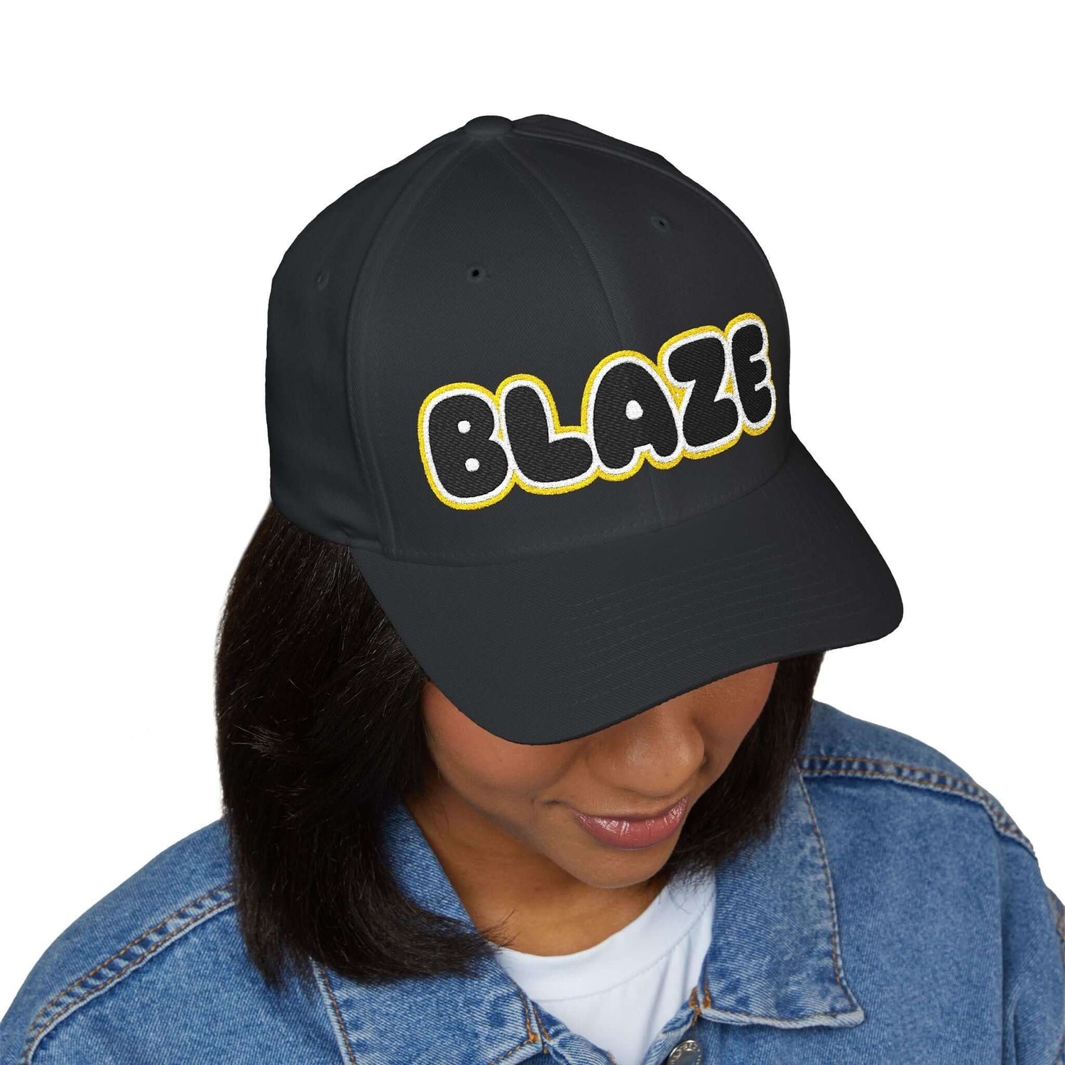 Burnsville Blaze cap featuring bold lettering, perfect for showcasing community pride.