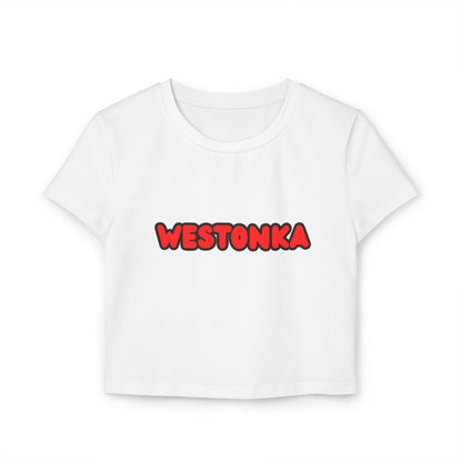 Mound Westonka White Hawks Women’s Baby Tee - Retro Graphic Top for Casual Vibes