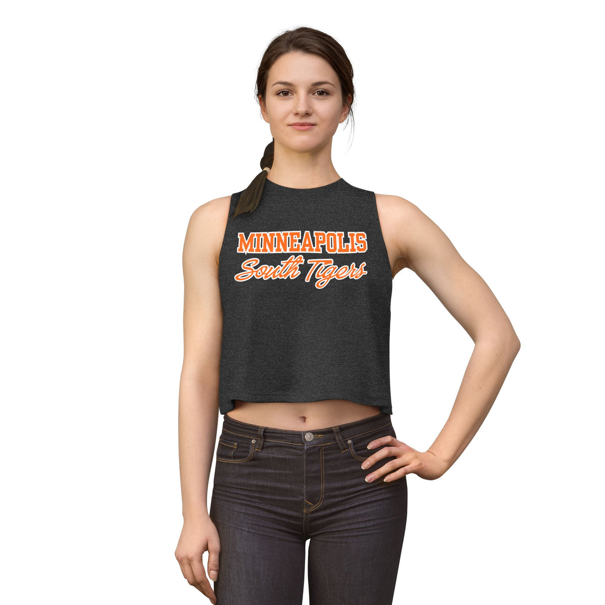 Minneapolis South Tigers Crop Top — Retro Script Athletic Women's Tank