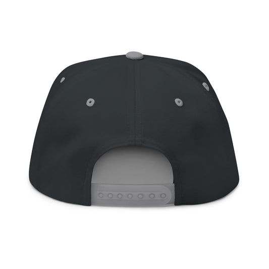 Mounds View Mustangs Embroidered White Text Flat Bill Cap — School Spirit Snapback