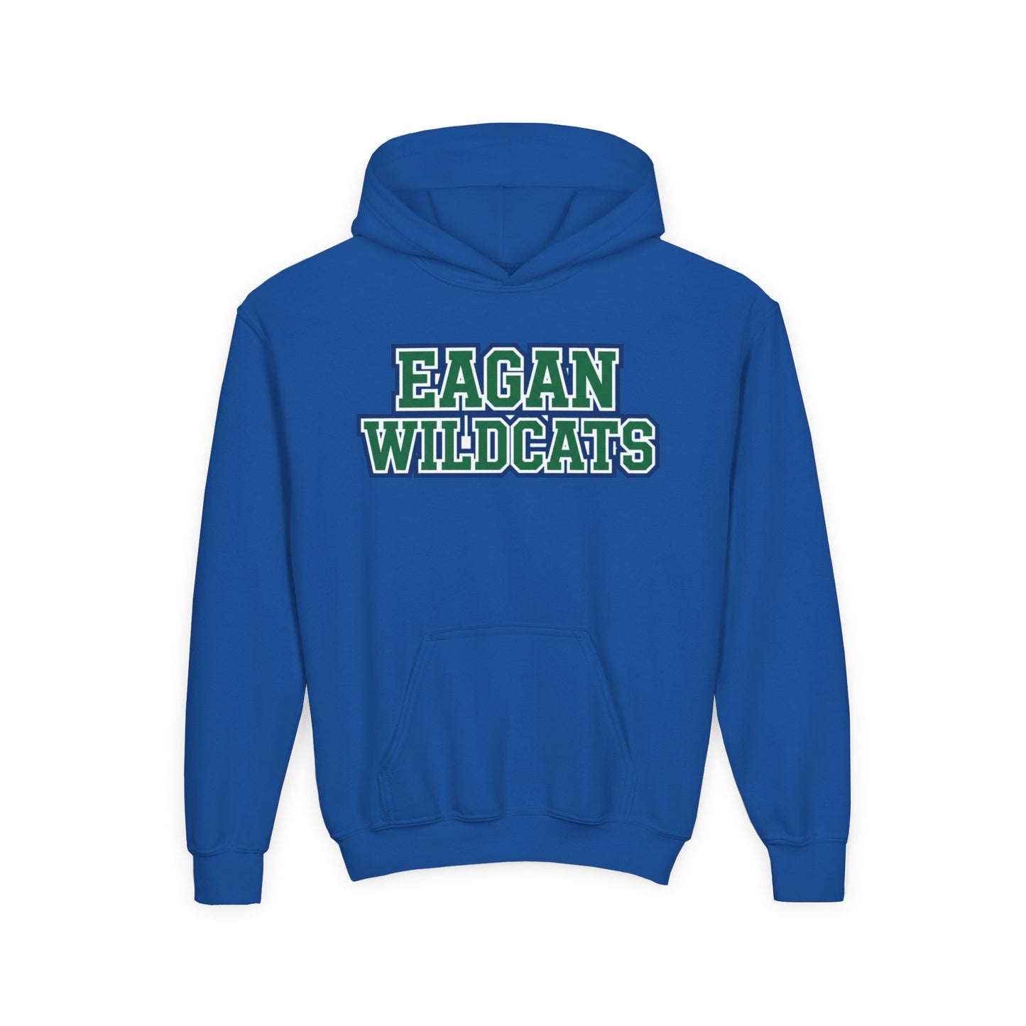 Eagan Wildcats Youth Heavy Bold Text Blend Hoodie - Cozy & Stylish Sweatshirt for Kids