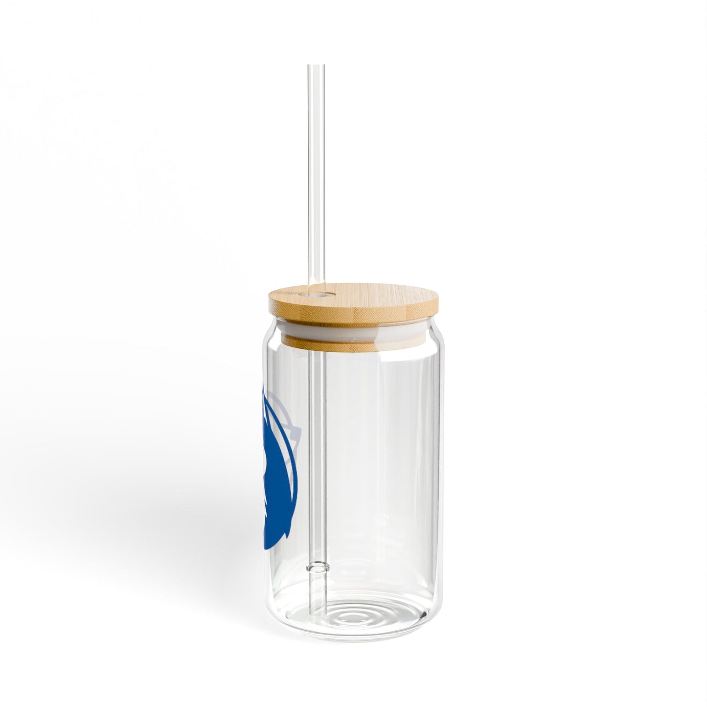 Saint Anthony Huskies Eco-Friendly 16oz Sipper Glass with Bamboo Lid - Perfect for Beverages on the Go!