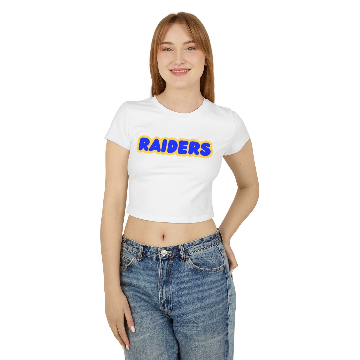Hastings Raiders Women’s Baby Tee - Retro Graphic Top for Casual Vibes
