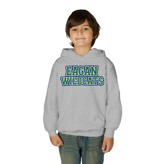 Eagan Wildcats Youth Heavy Bold Text Blend Hoodie - Cozy & Stylish Sweatshirt for Kids