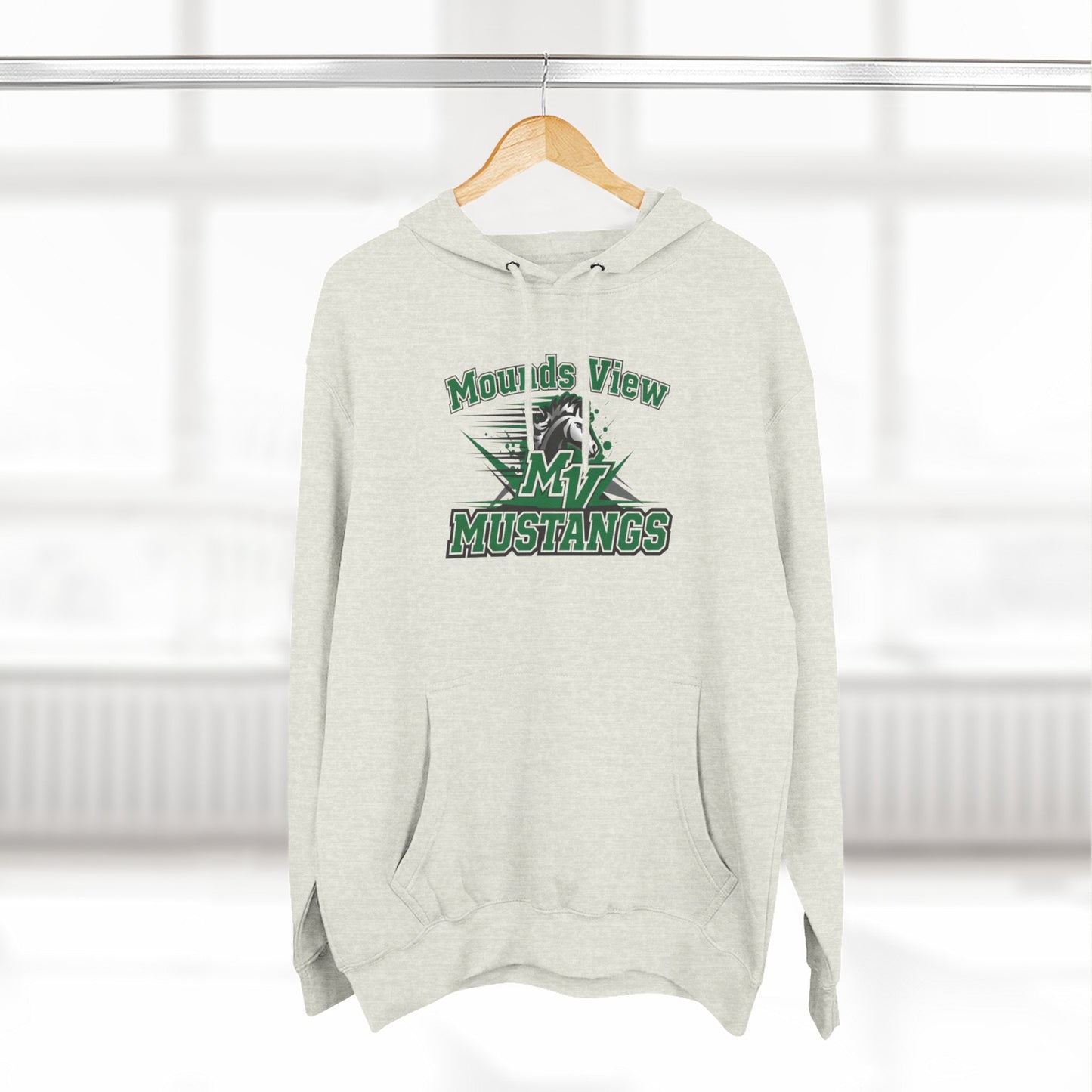 Mounds View Mustangs Three-Panel Fleece Hoodie