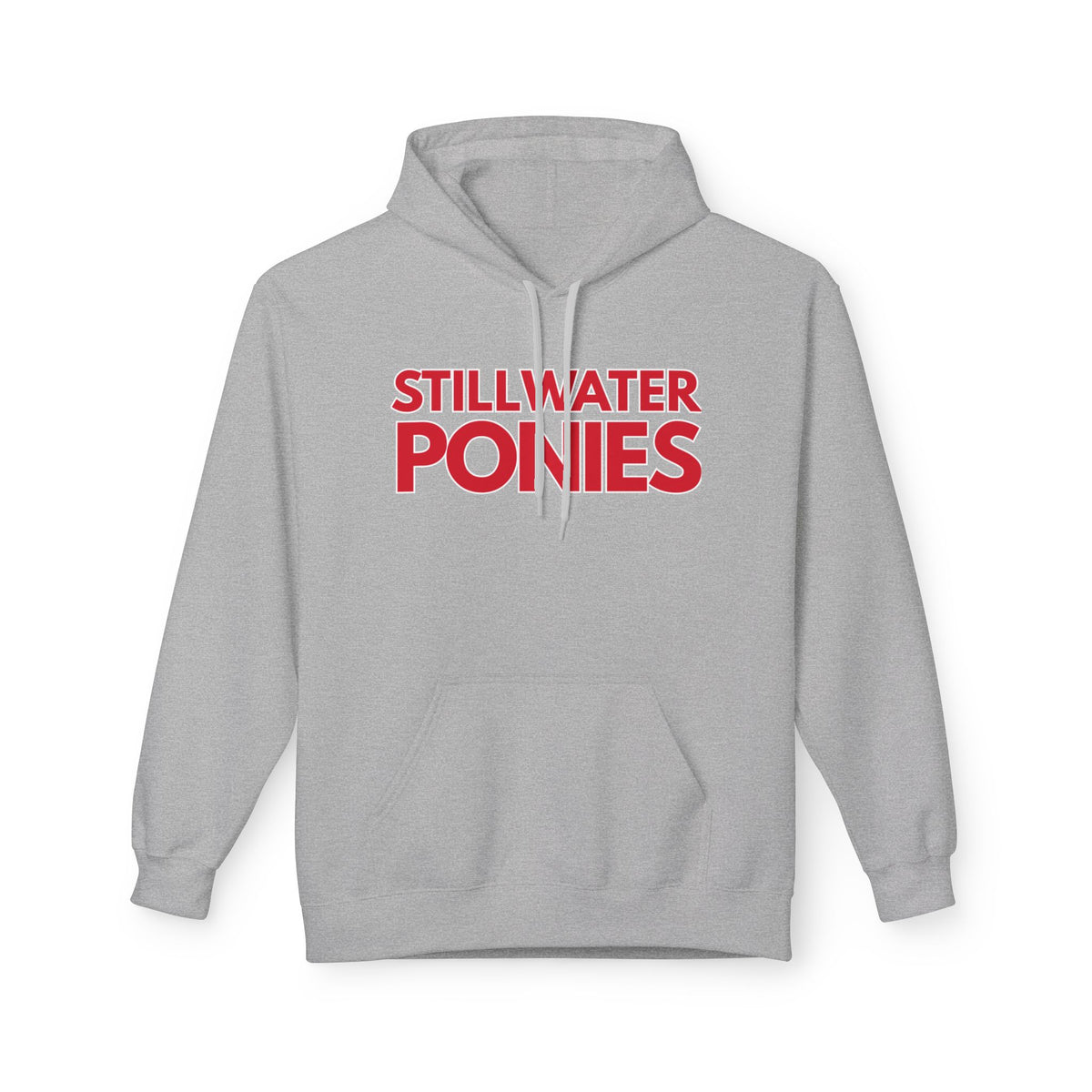 Stillwater Ponies Hoodie — Retro Red Team Logo Pullover