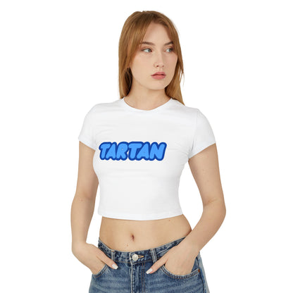 Tartan Titans Women’s Baby Tee - Retro Graphic Top for Casual Vibes