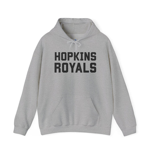 Hopkins Royals Ironman Hoodie — Classic School Logo Pullover