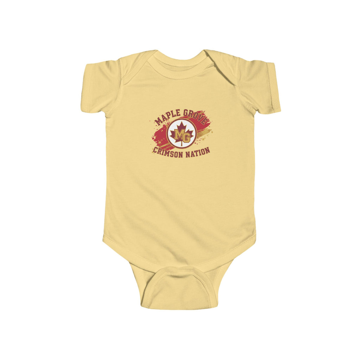 Maple Grove Crimson Infant Bodysuit - Cute Baby Clothes for Sports Fans