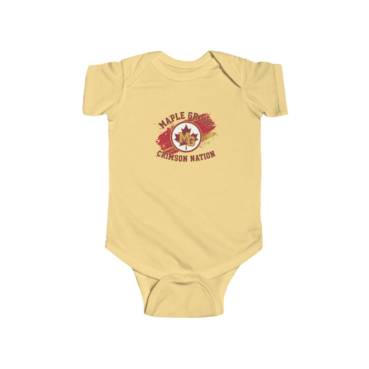 Maple Grove Crimson Infant Bodysuit - Cute Baby Clothes for Sports Fans