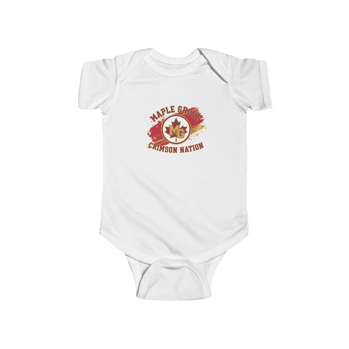 Maple Grove Crimson Infant Bodysuit - Cute Baby Clothes for Sports Fans