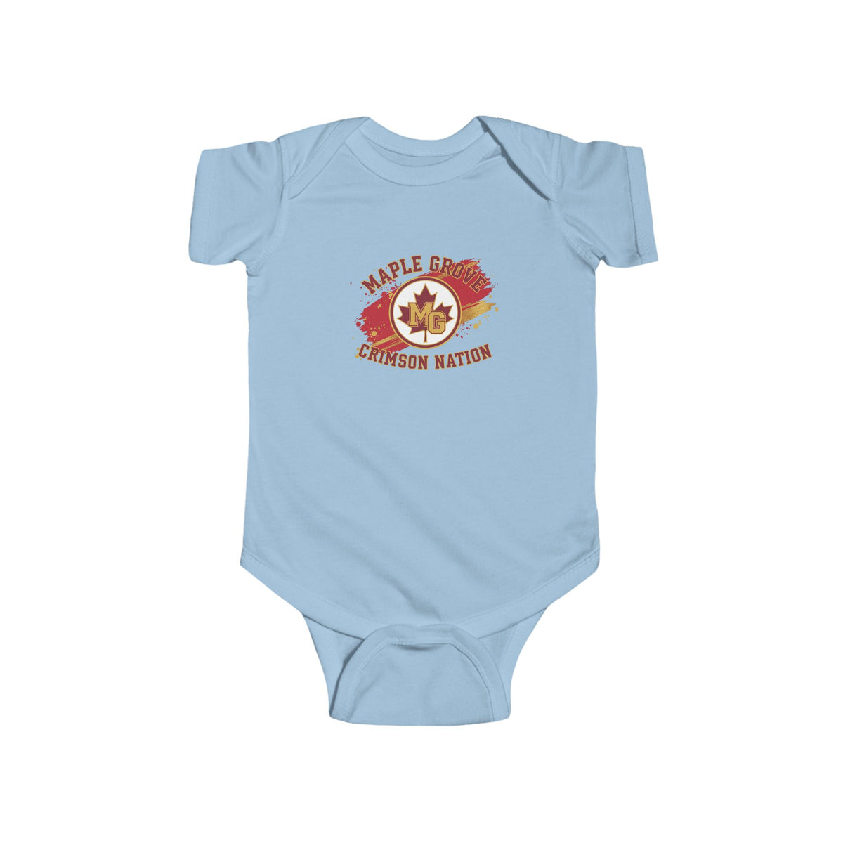 Maple Grove Crimson Infant Bodysuit - Cute Baby Clothes for Sports Fans