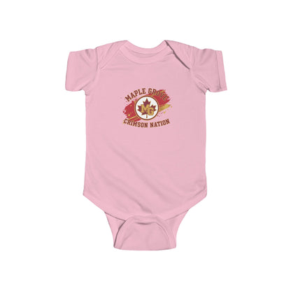 Maple Grove Crimson Infant Bodysuit - Cute Baby Clothes for Sports Fans