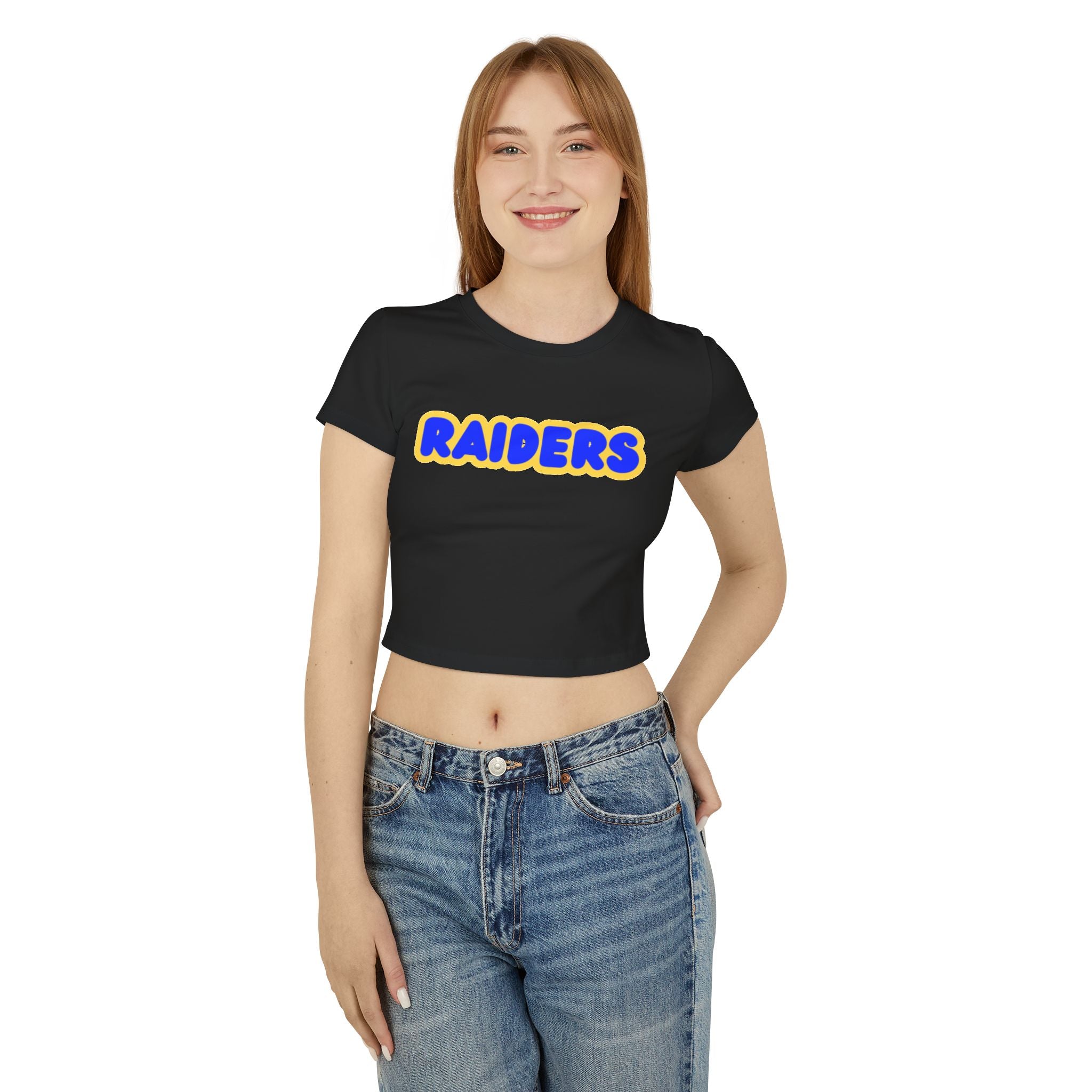 Hastings Raiders Women’s Baby Tee - Retro Graphic Top for Casual Vibes
