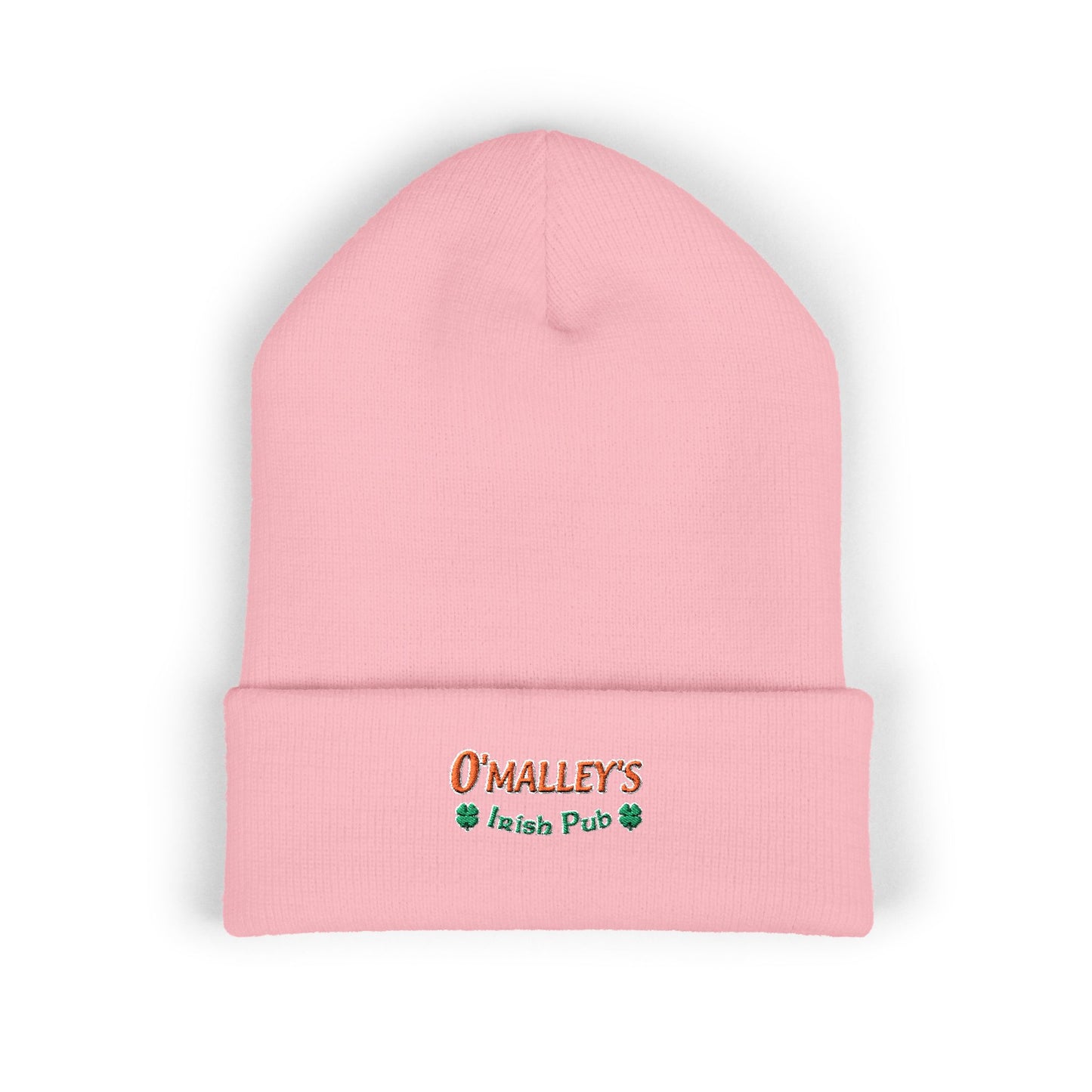 Embroidered 'O'Malley’s Irish Pub' Cuffed Beanie – St. Patrick’s Shamrock Winter Hat