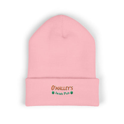 Embroidered 'O'Malley’s Irish Pub' Cuffed Beanie – St. Patrick’s Shamrock Winter Hat
