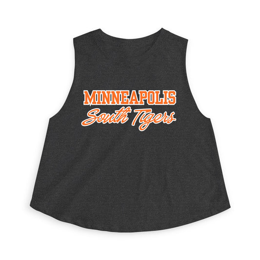 Minneapolis South Tigers Crop Top — Retro Script Athletic Women's Tank