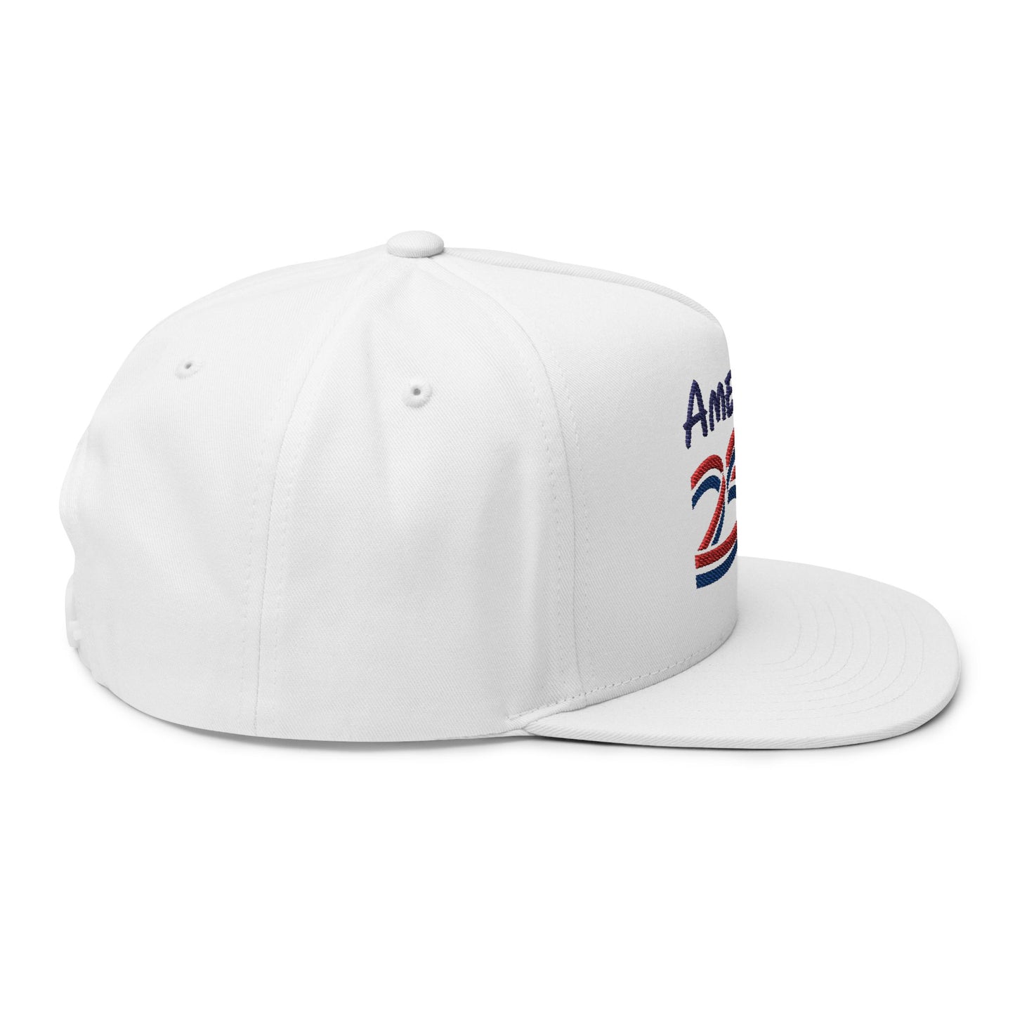 America 250 Embroidered Flat Bill Cap – Patriotic USA Anniversary Snapback