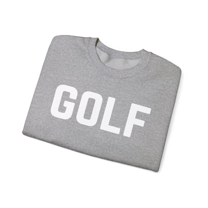 Embroidered Golf Crewneck Sweatshirt — Minimalist Bold Logo Pullover for Golfers