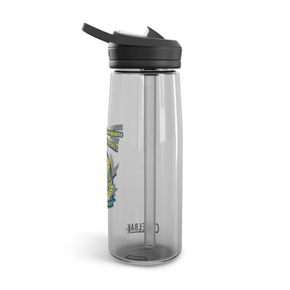 Wayzata Trojans Track Field 2026 CamelBak Eddy water bottle in clear Tritan with black lid.