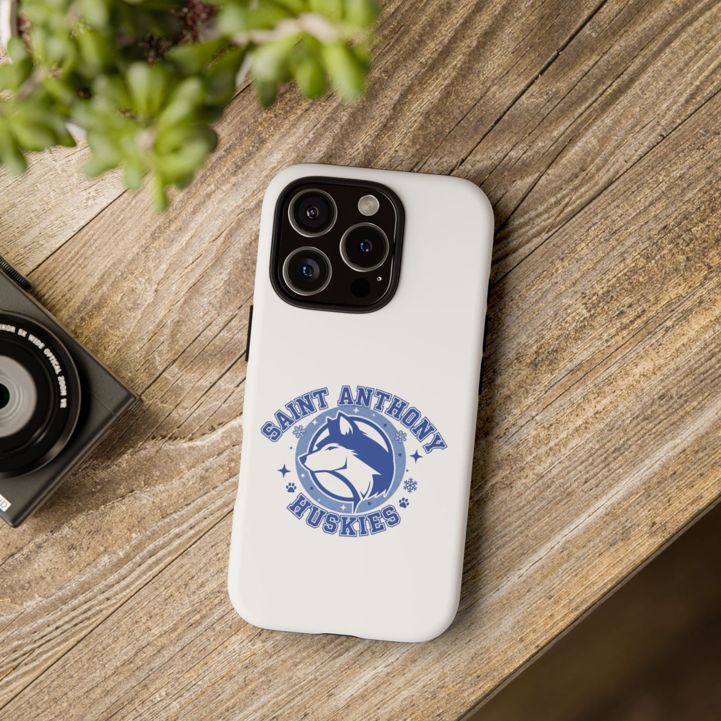 Saint Anthony Huskies Tough Phone Case — Protective White Phone Cover with Husky Logo