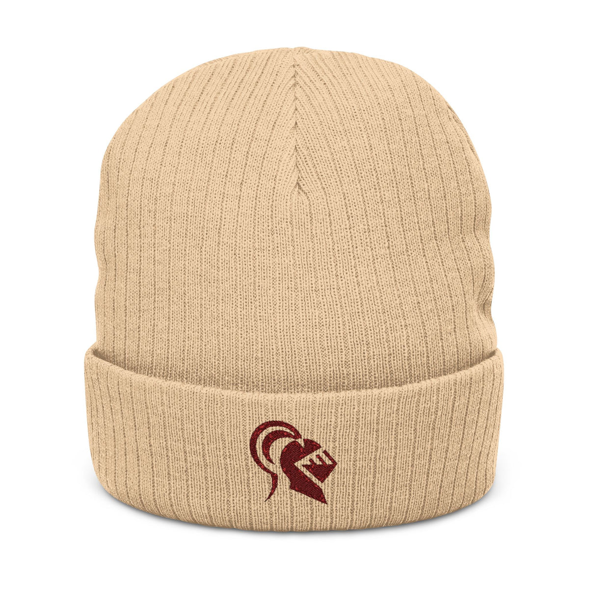 Embroidered Ribbed Knit Beanie - Stylish Winter Hat for Men and Women