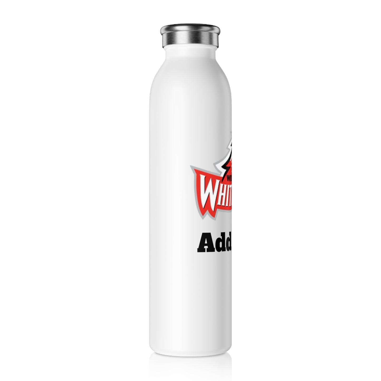 Mound Westonka White Hawks Slim Water Bottle —  Stainless Insulated Bottle