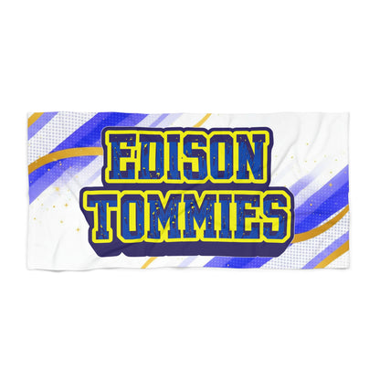 Edison Tommies Beach Towel — School Spirit Athletic Stripe Pool & Beach Towel