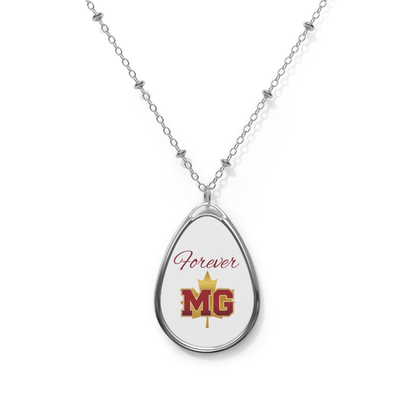 Maple Grove Crimson Oval "Forever" Necklace