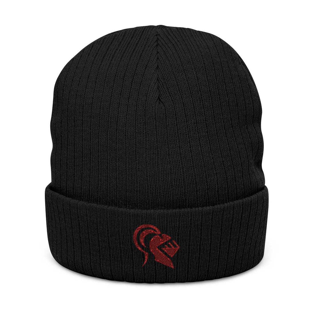 Embroidered Ribbed Knit Beanie - Stylish Winter Hat for Men and Women