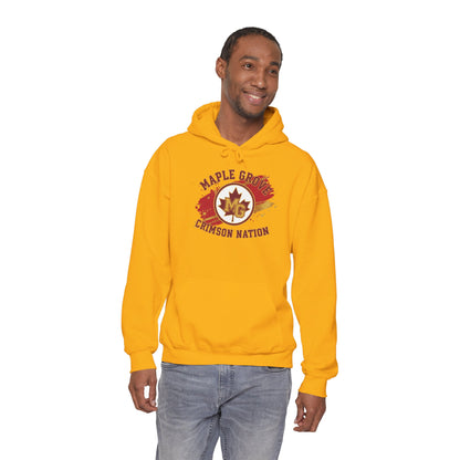 Maple Grove Crimson Unisex Heavy Blend™ Hooded Sweatshirt - Cozy and Stylish for School Spirit