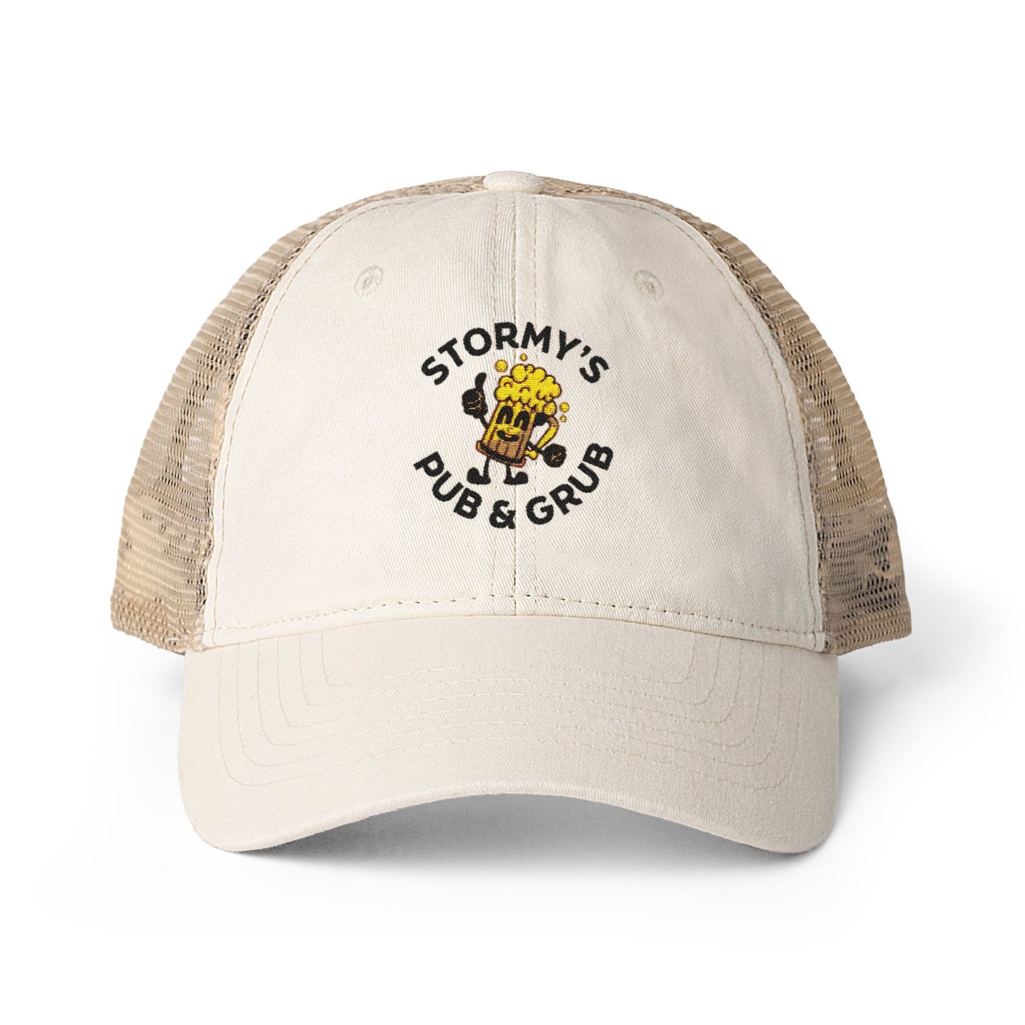 Stormy's Pub & Grub Women's Washed Mesh-Back Cap