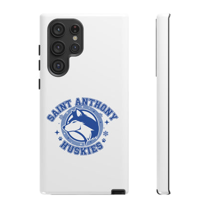 Saint Anthony Huskies Tough Phone Case — Protective White Phone Cover with Husky Logo