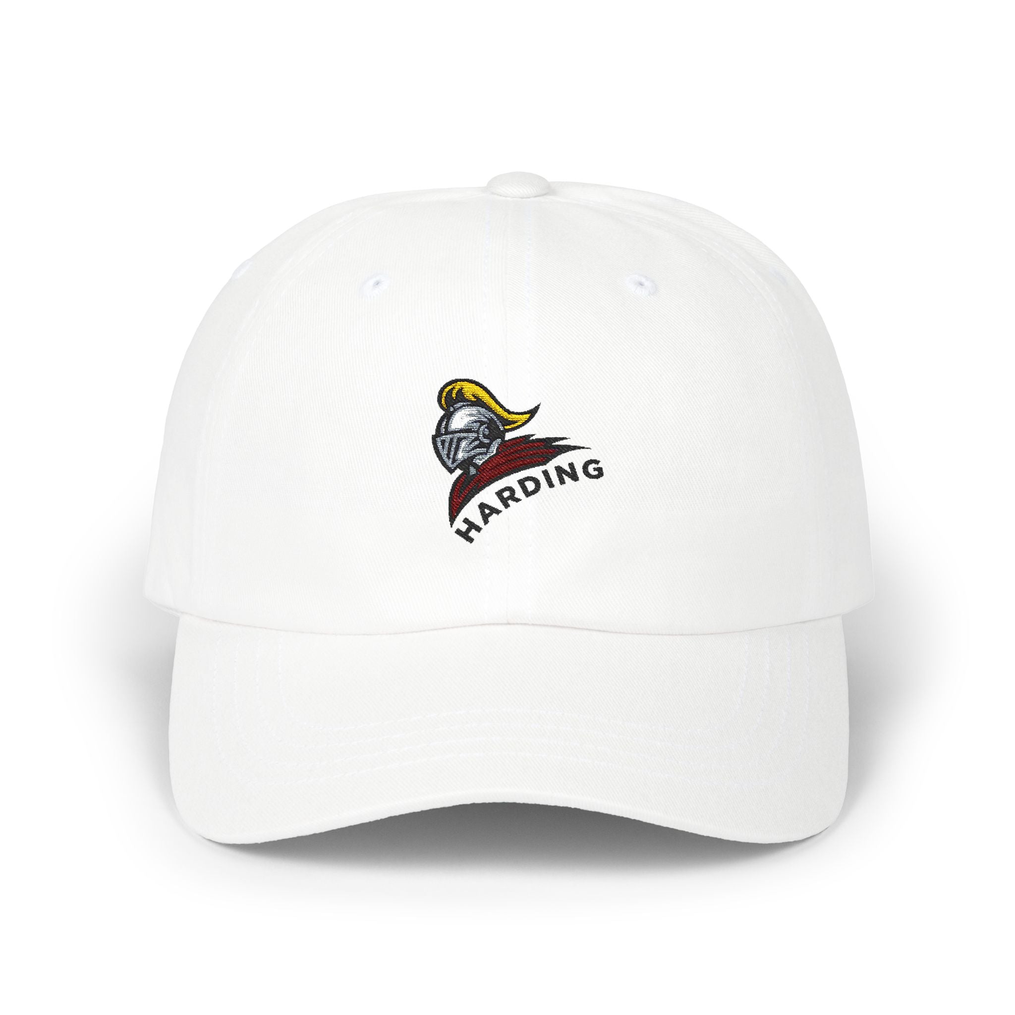 Classic Dad Cap with Harding Knight Embroidery - Casual White Hat for Everyday Wear