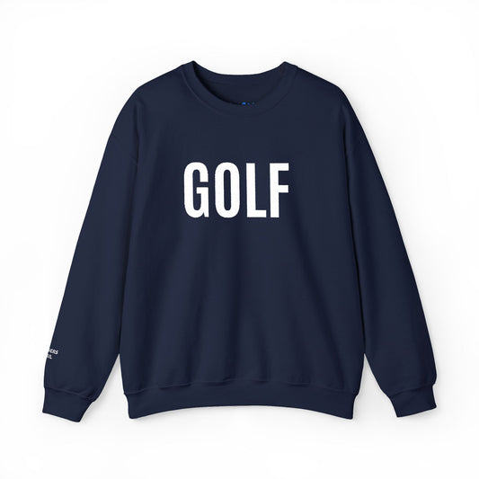 Golf Crewneck Sweatshirt — Classic White Text Golf Sweatshirt