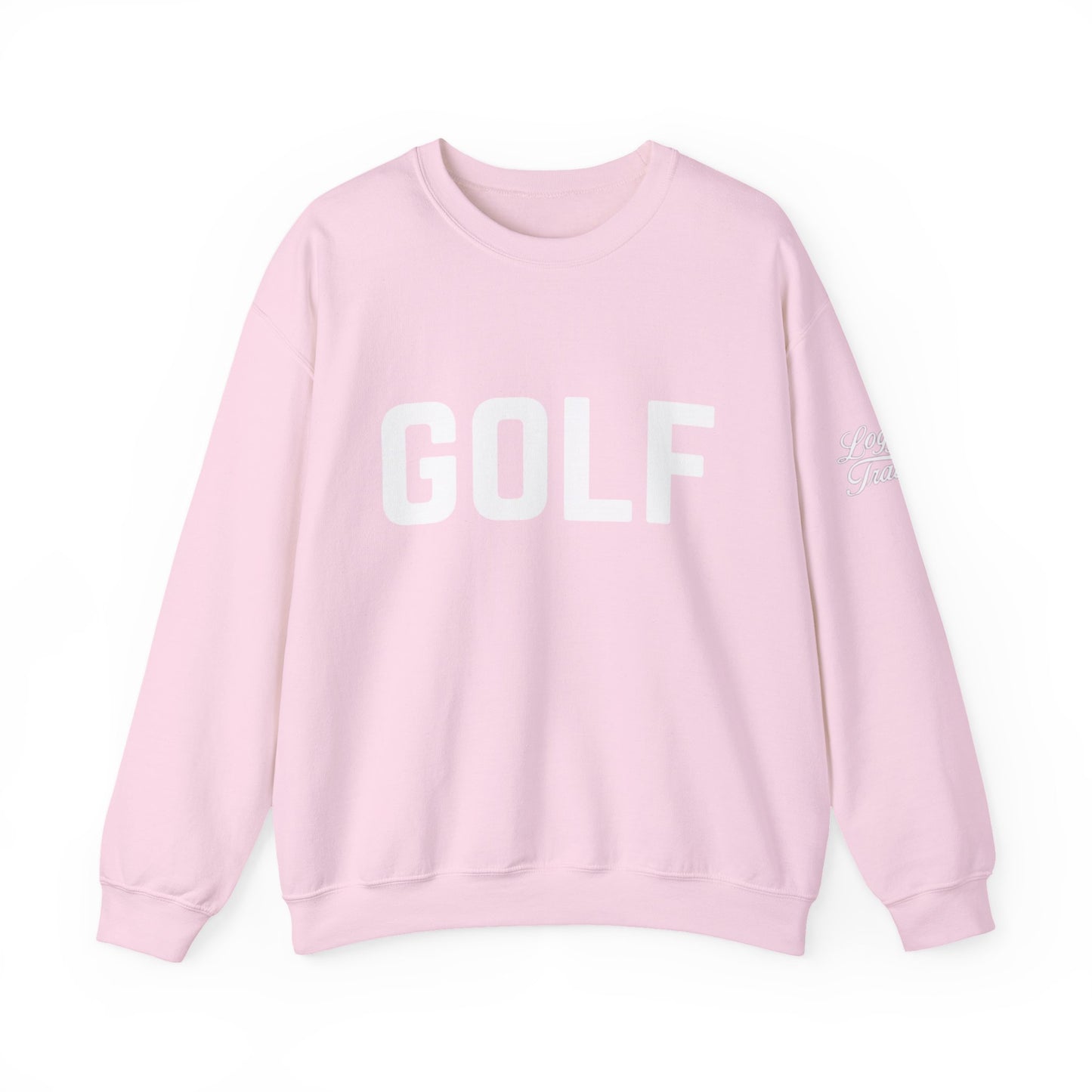 Embroidered Golf Crewneck Sweatshirt — Minimalist Bold Logo Pullover for Golfers