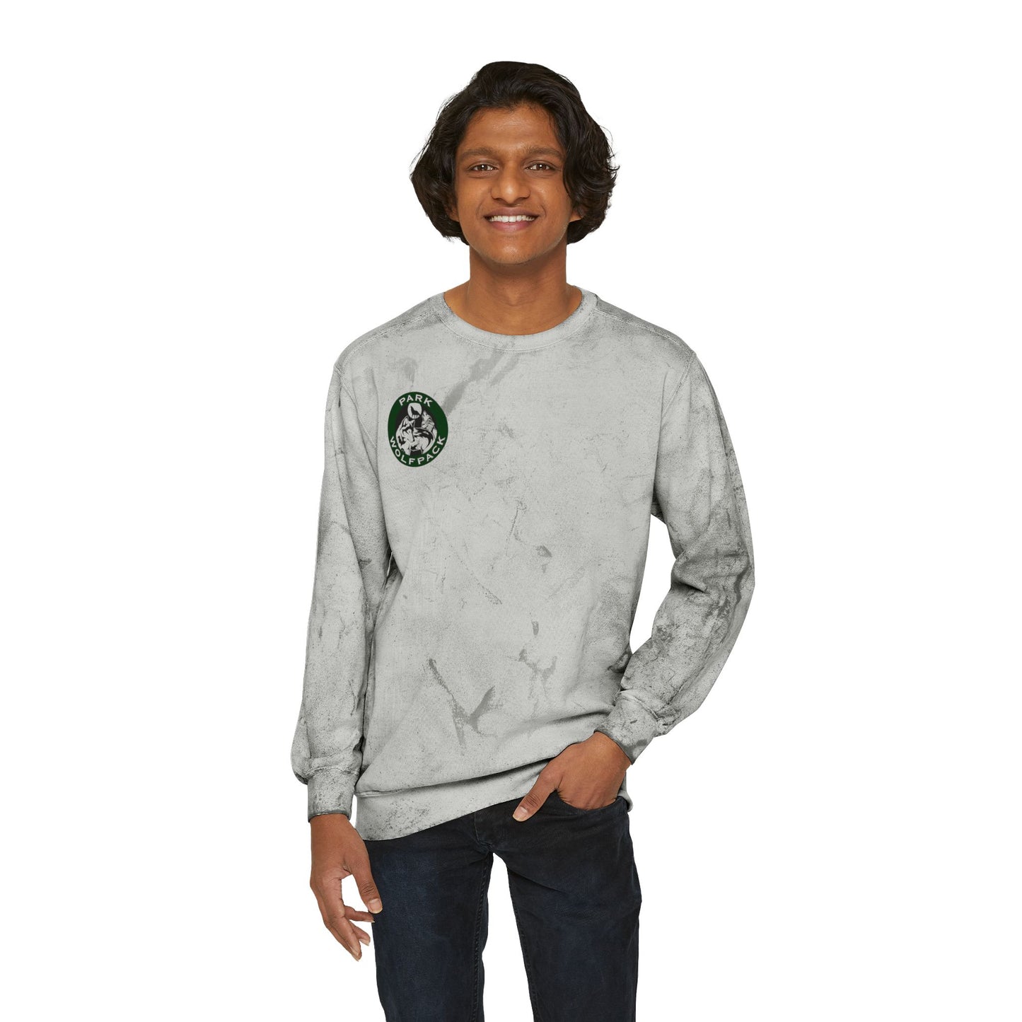 Park Wolfpack Unisex Color Blast Sweatshirt - Stylish & Cozy Marble Design for Casual Comfort
