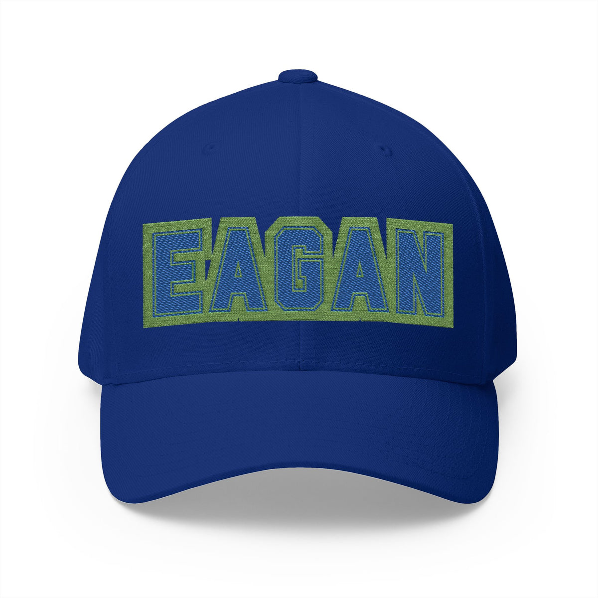Eagan Wildcats Embroidered Varsity Block Hat — White Structured Cap