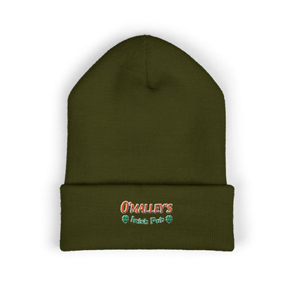Embroidered 'O'Malley’s Irish Pub' Cuffed Beanie – St. Patrick’s Shamrock Winter Hat