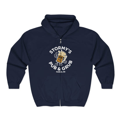 Stormy’s Pub & Grub Zip Hoodie — Vintage Bar Logo Full-Zip Sweatshirt
