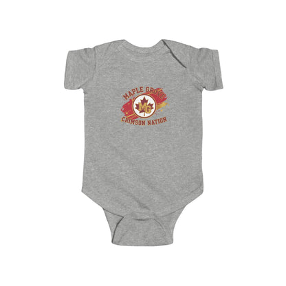 Maple Grove Crimson Infant Bodysuit - Cute Baby Clothes for Sports Fans