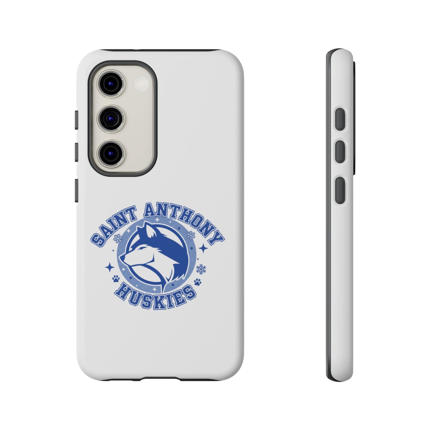 Saint Anthony Huskies Tough Phone Case — Protective White Phone Cover with Husky Logo
