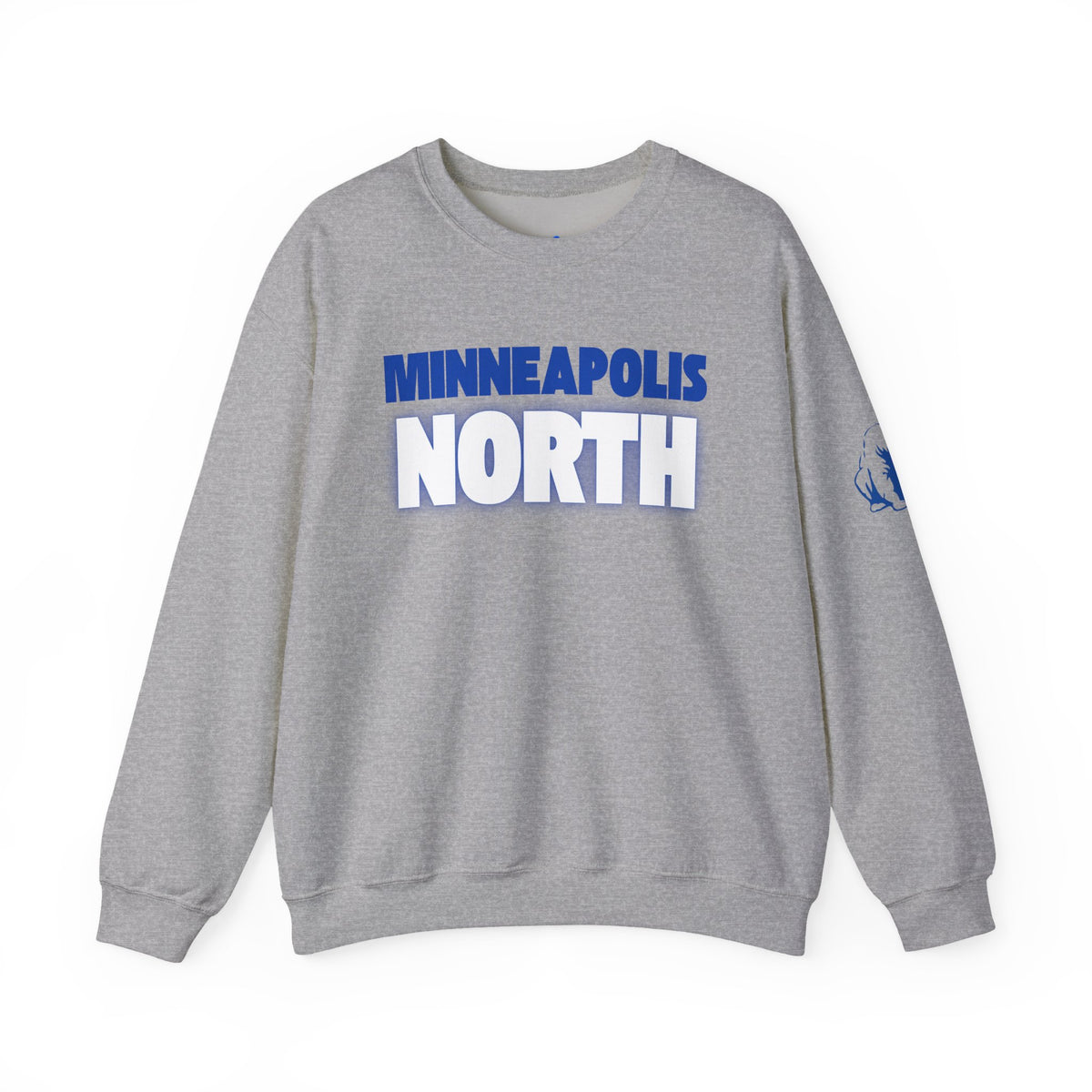 Minneapolis North Crewneck Sweatshirt — Retro Blue Lettering