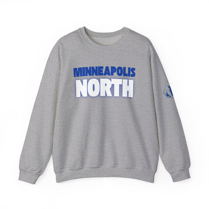 Minneapolis North Crewneck Sweatshirt — Retro Blue Lettering